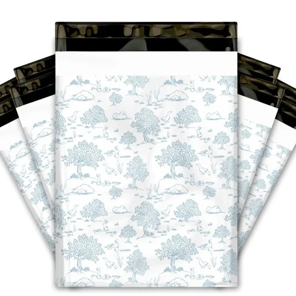 💙20 BLUE TOILE Poly Mailers 10 x 13 inch - Picture 2 of 4